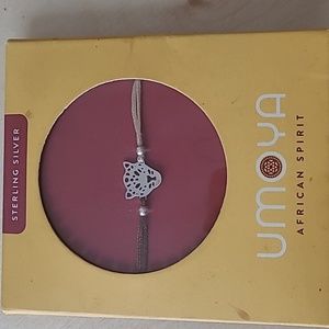 Umoya Africa Silver and Leather Bracelet